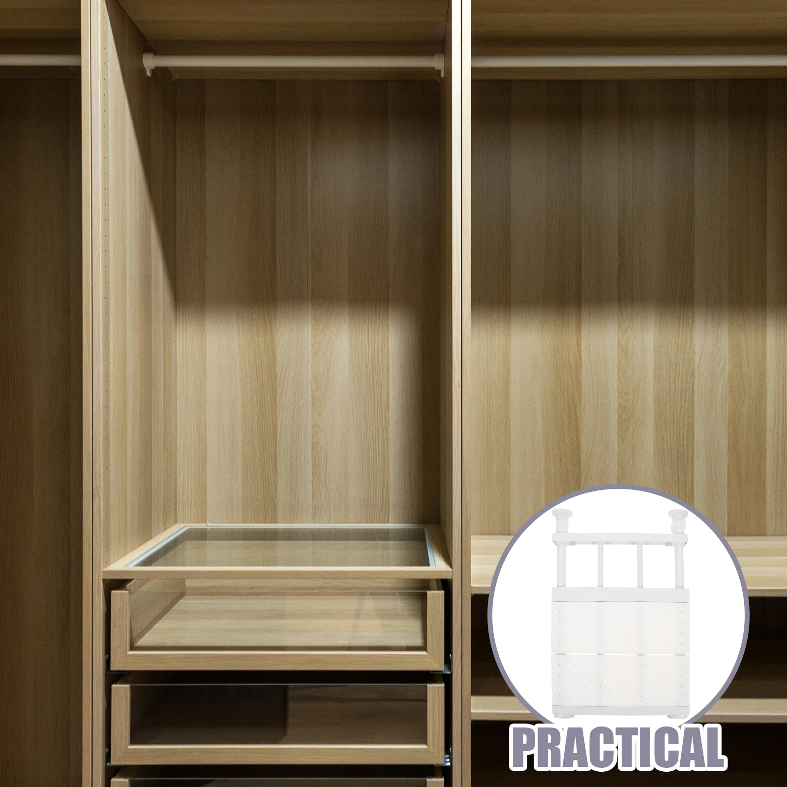 

1pcs Expandable Tension Shelf Strong Support Rack Retractable Closet Organizer Adjustable Storage Shelf For Wardrobe Bathroom