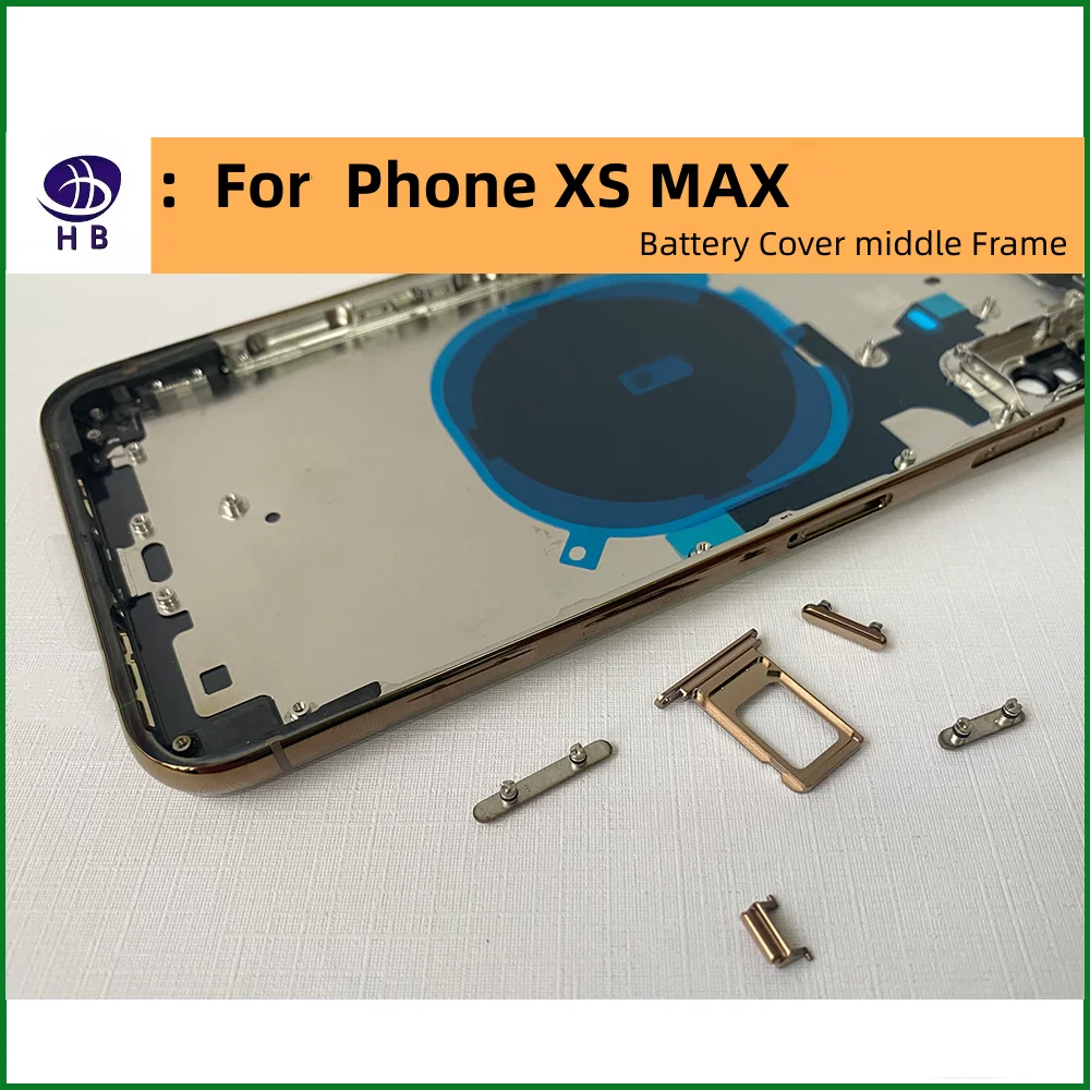 Battery Back Housing For iPhone XS Xsmax Back Cover + Mid Chassis Frame + SIM Tray+Side Key XS MAX Replaced X XR Middle Frame