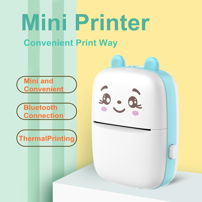 Mini Portable Thermal Label Sticker Maker Paper Photo Pocket Thermal Printer 57mm Wireless Bluetooth Android IOS Impresora