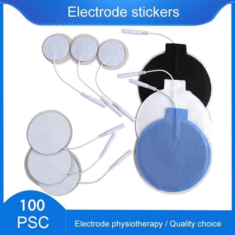 

100pcs Replacement Electrode Pads 2mm Plug Digital Massager Silicone Electrode Massage Paste Body Massager for Tens Machine