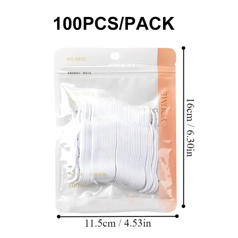 100/300/500pcs Disposable Dental Floss Stick Interdental Cleaning Line Proper Oral Care Portable Flosser For Daily Life