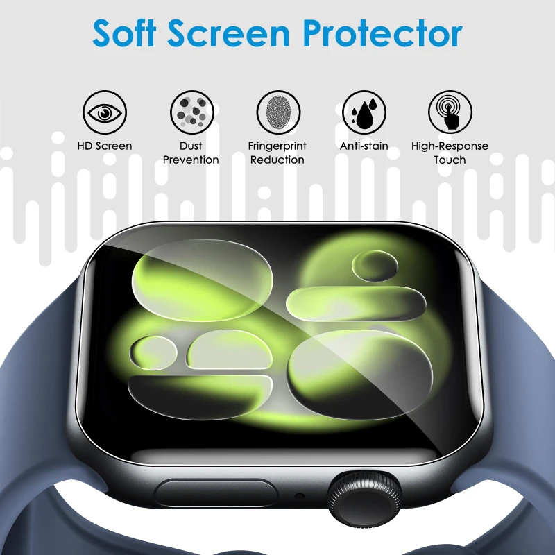 5PCS Screen Protector for Apple Watch 10 9 8 7 6 5 11 40MM 41MM 42MM 44MM 45MM 46MM Ceramic Film for IWatch Ultra 49MM Not Glass