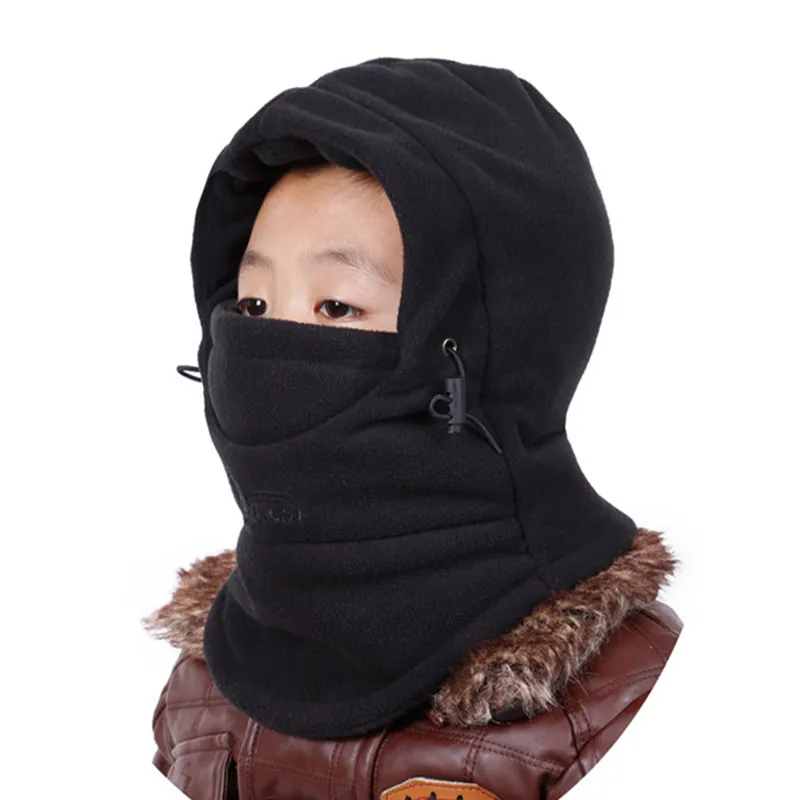 3-12years idade crianças balaclava esqui gorro inverno máscara facial com capuz tempo frio chapéu de neve & aquecedor de pescoço para crianças