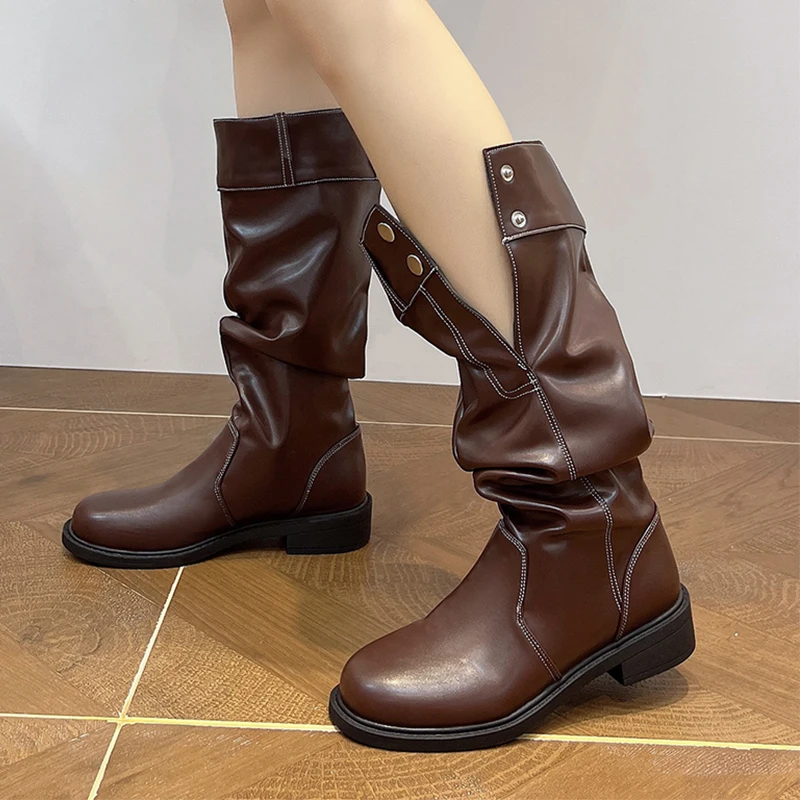 

Women's High Boots Designer Heels Shoes for Woman Knee High Winter Chelsea Boots 2025 Goth Trend Walking New Dress Ladies Boots