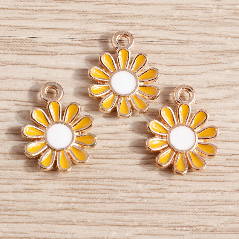 10 Stück Modische Bunte Emaille-Blumenanhänger für Schmuckherstellung, Ohrringe, Halsketten, Armbänder, DIY-Bastelzubehör – Detail 30