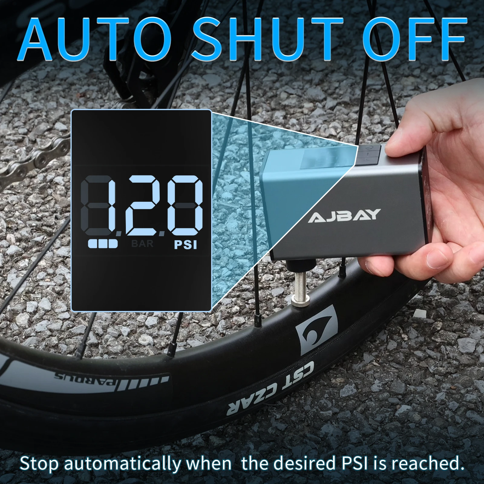 

150 PSI Mini Electric Air Pump Portable Bicycle Rechargeable Tire Inflator for MTB Road Bike Motorcycle