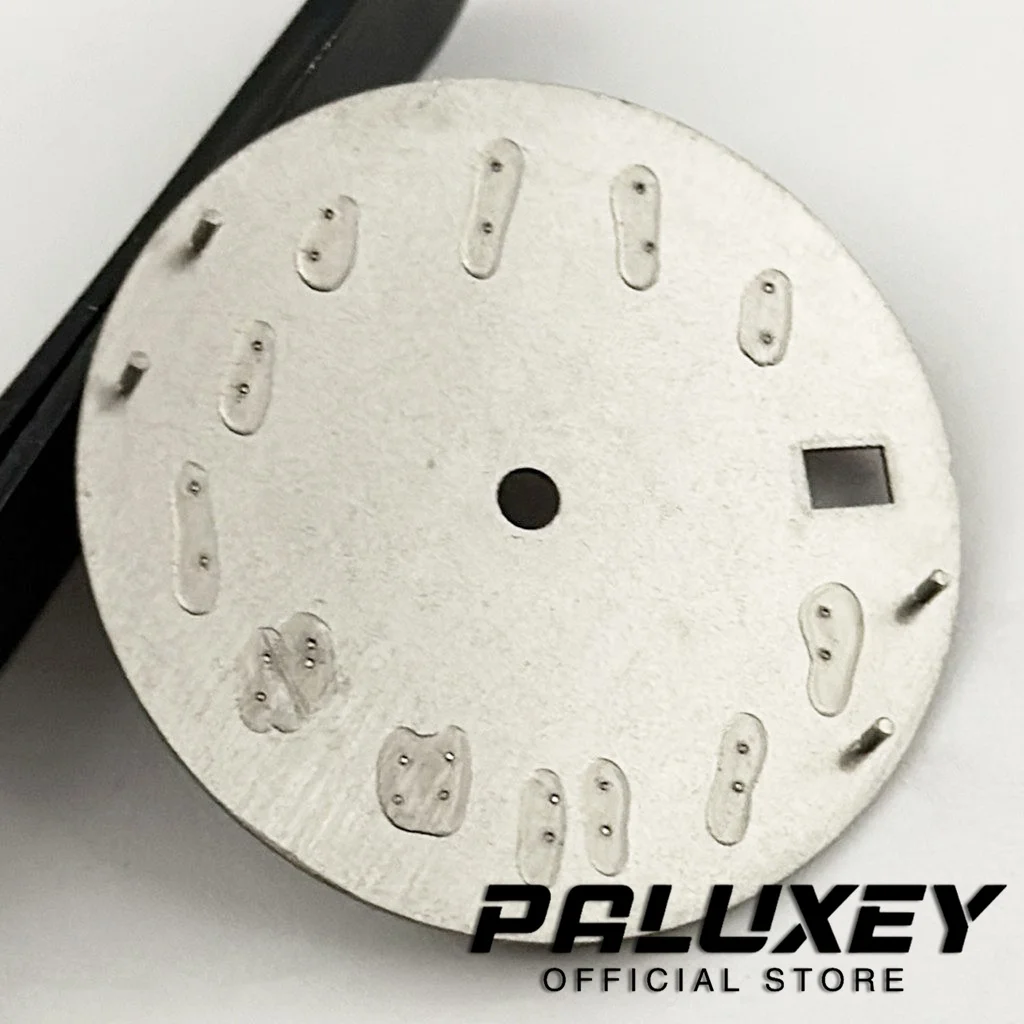 NH35 28.5mm Watch Dial Sun Patterned Surface Arabic Alphabet with Date Watch Faces for NH35 NH36 Movement Replace Accessories