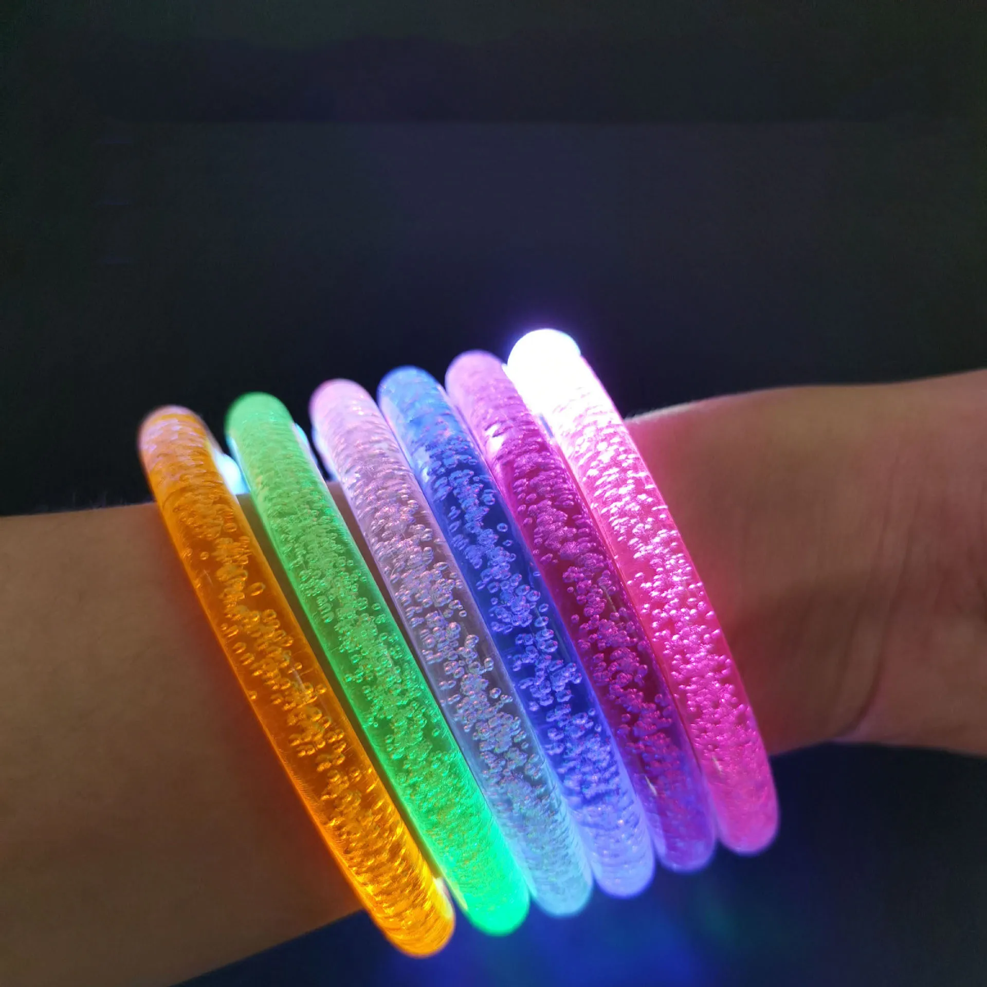 6pcs LED Stick Bracelets Flashing Bracelet Luminous For Children Adult Wedding Birthday Glow In The Dark Party Supplies