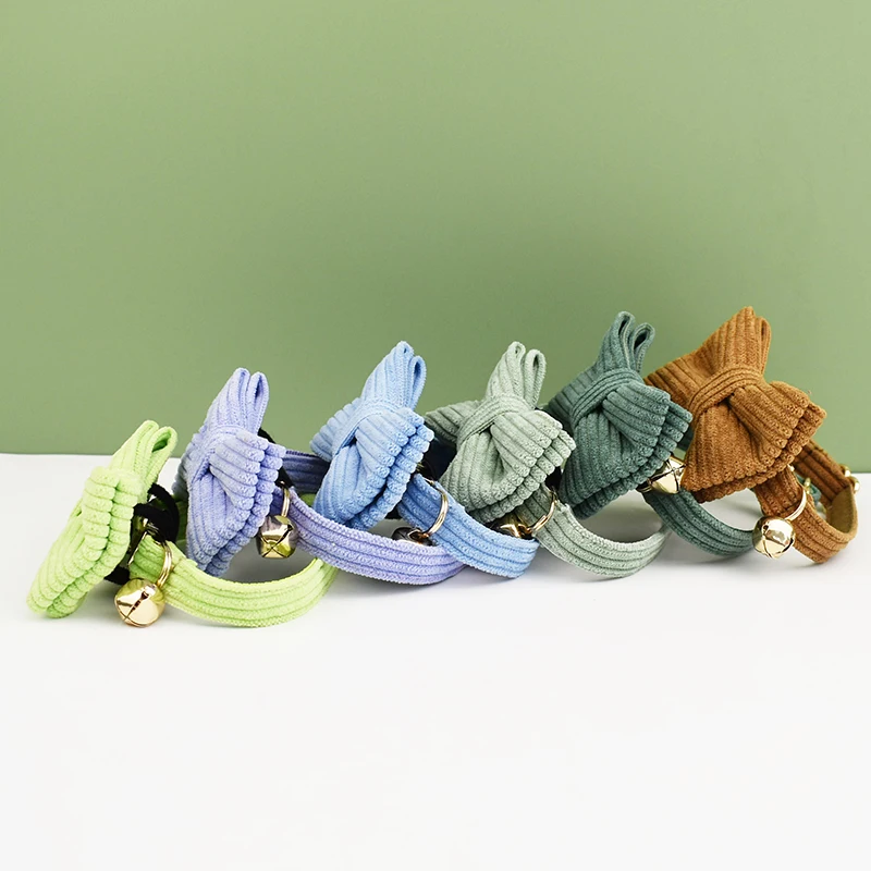 Cord-Katzenhalsband mit Namensschild, Glocke, Fliege, personalisierte, individuell gravierte Katzenhalsbänder für Katzen – Detail 10