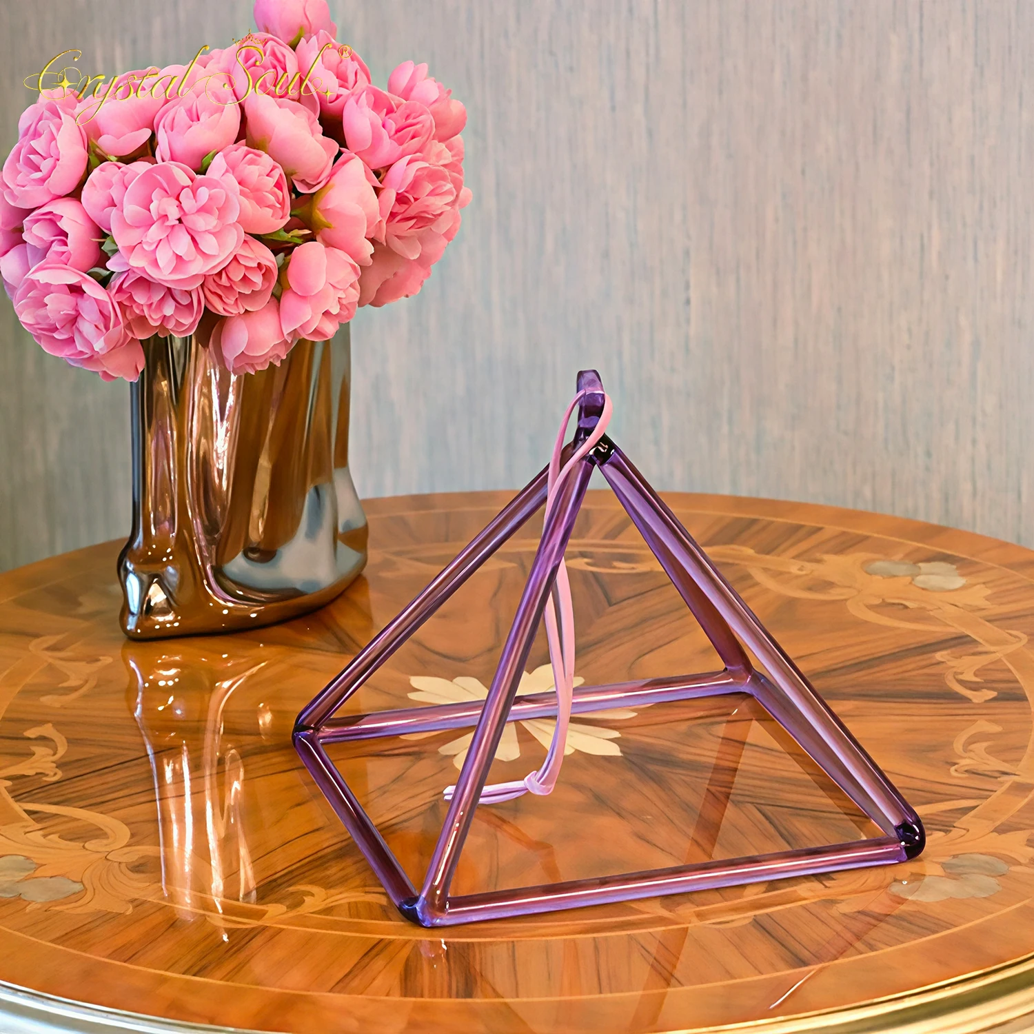 Purple Crystal Pyramid with ac - Tibetan Singing Bowl review and price