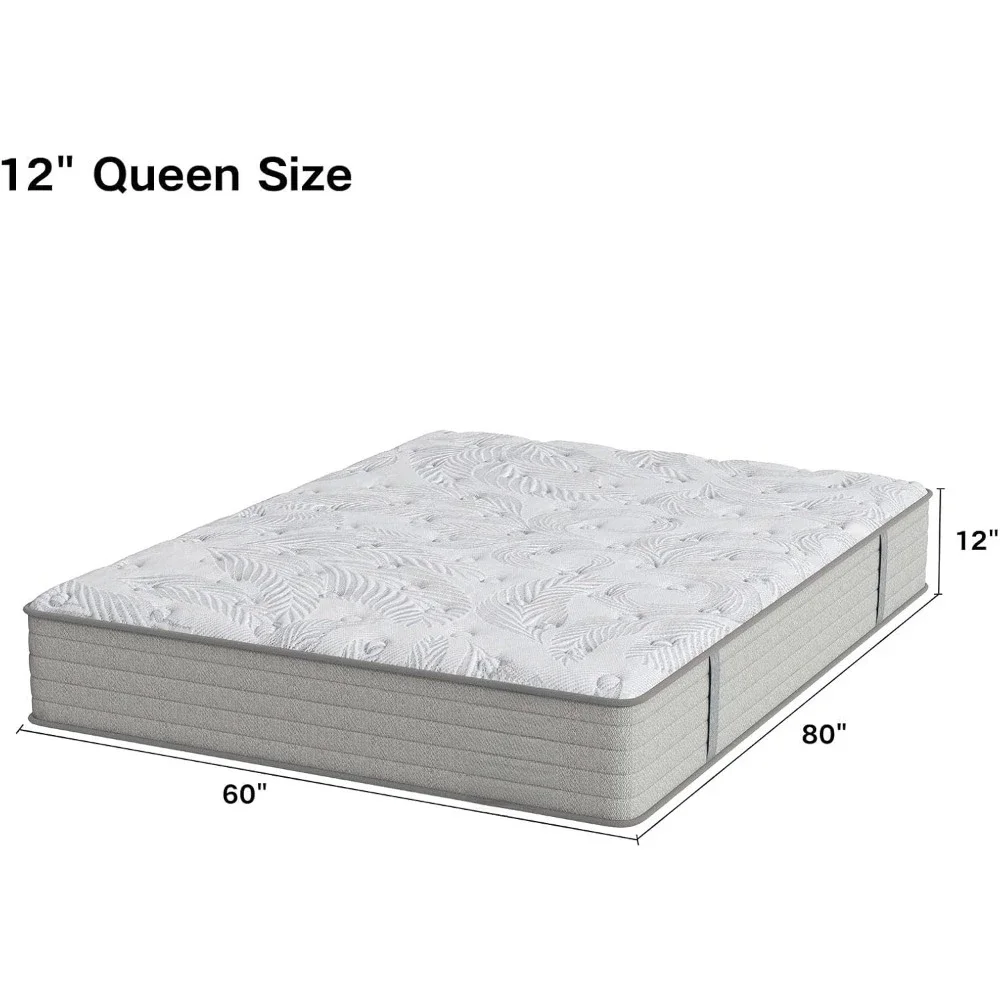 Hybrid Queen Mattress in a Box with Gel Memory Foam, Colchones Queen, Medium Firm, Edge Support