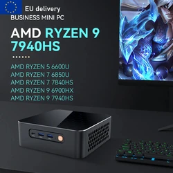 Mini PC AMD Ryzen 9 7940HS 7840HS, 2x emplacements DDR5, 2x SSD M.2, PICE4.0, Windows 11, WiFi6, BTpig Type-C, USB 4.0, 8K, ordinateur de jeu de bricolage, 2024