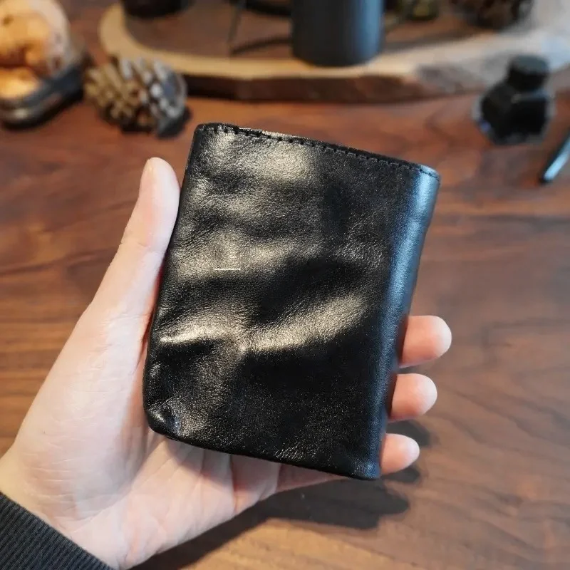endless-abyss-minimalist-short-wallet-irregular-texture-tanned-leather-multi-card-position-wallet-tree-sap-cowhide-leather