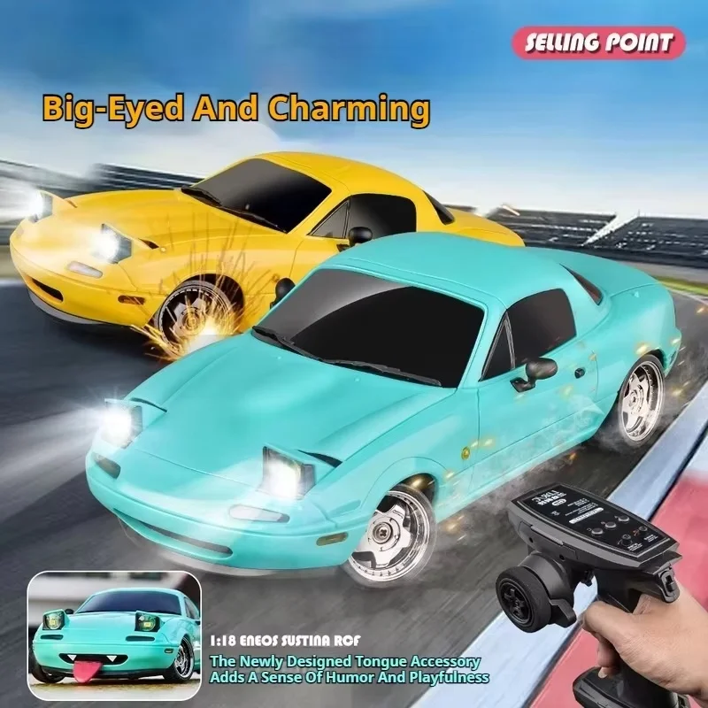 In Stock 1:18 Adorable Mx-5 Miata Rx7 Rc Drift Car 2.4g Esp Gyro Flip-Up Light Full Scale Remote Control Toy Car Xmas Gift