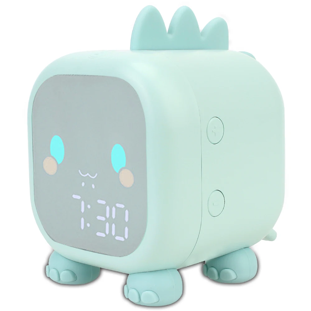 

Bedside LED Clock Kids Alarm Clock Digital With Voice Control Temperature Display Cute Dinosaur Children's Sleep Trainier