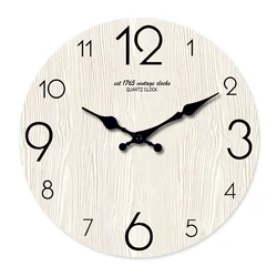 Simple Wood Grain Texture Pattern Wooden Wall Clock for Living Room, Bedroom, Kitchen, Home Decoration, Silent Quartz Clock, Holiday Gift, 10 Inches, 12 Inches (No Battery)