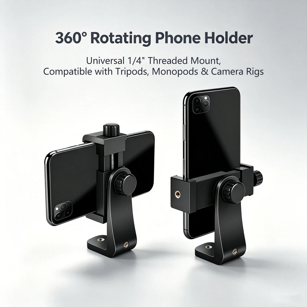 Phone Holder Vertical Horizontal Tripod Mount Adapter Rotatable…