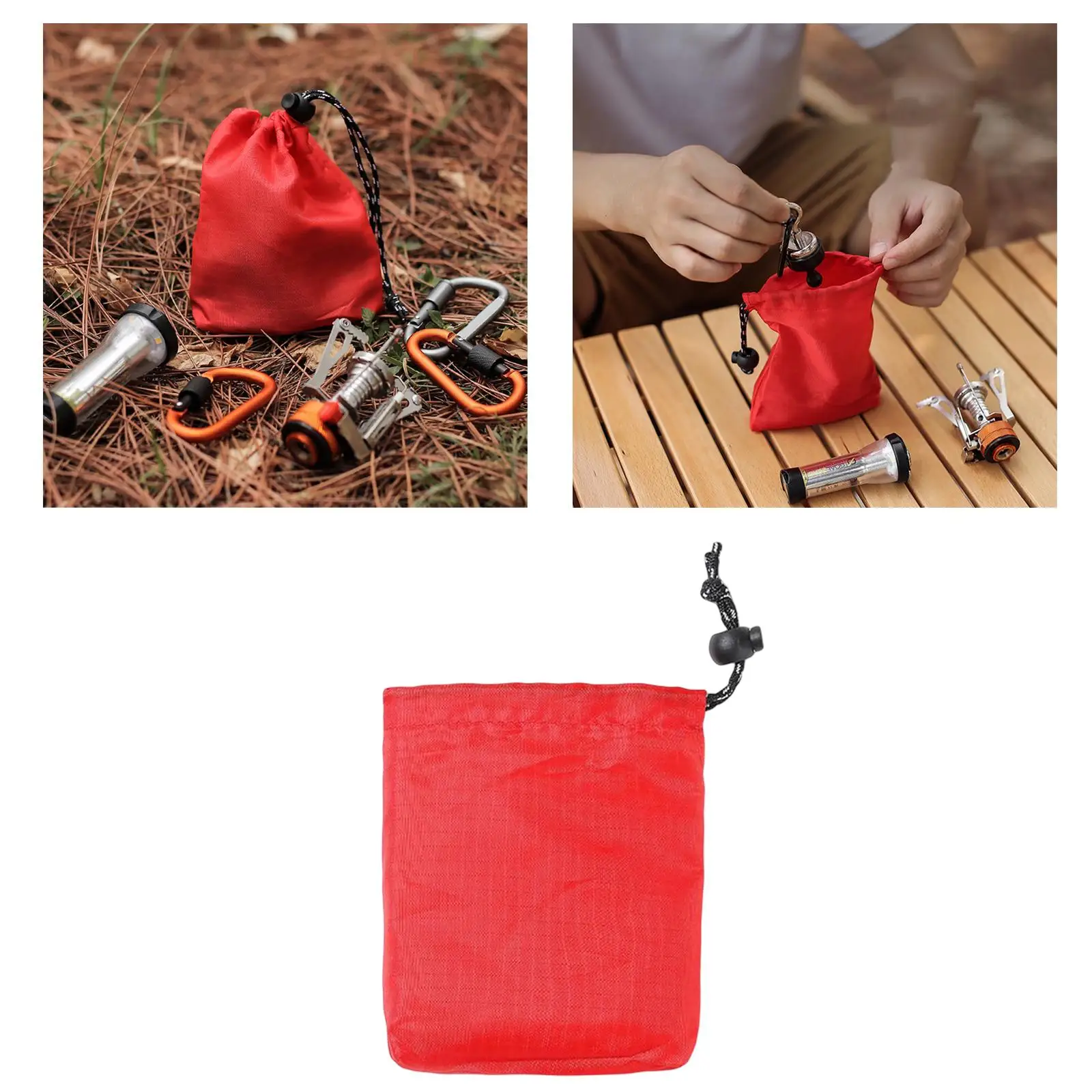 Saco do armazenamento do cordão, Reciclagem Bag para caminhadas ao ar livre, 2xMultifunctional