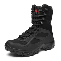 Botas de combate para hombre, botines tácticos de talla grande, zapatos de seguridad para el trabajo, motocicleta y exteriores