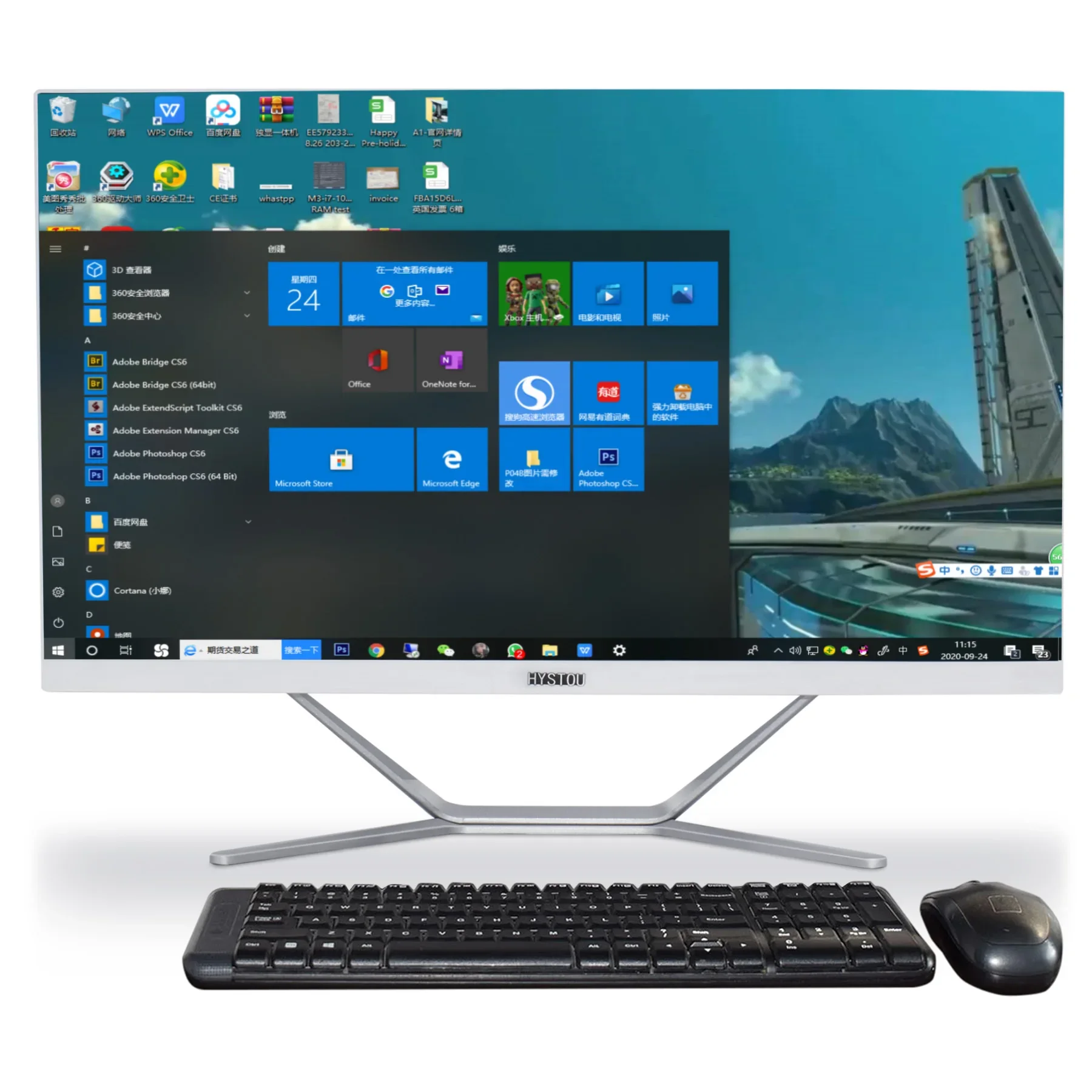 High Quality 23.8 inch Core I5 10210U Barebone Desktop Network Wifi LCD All In One PC Monitor