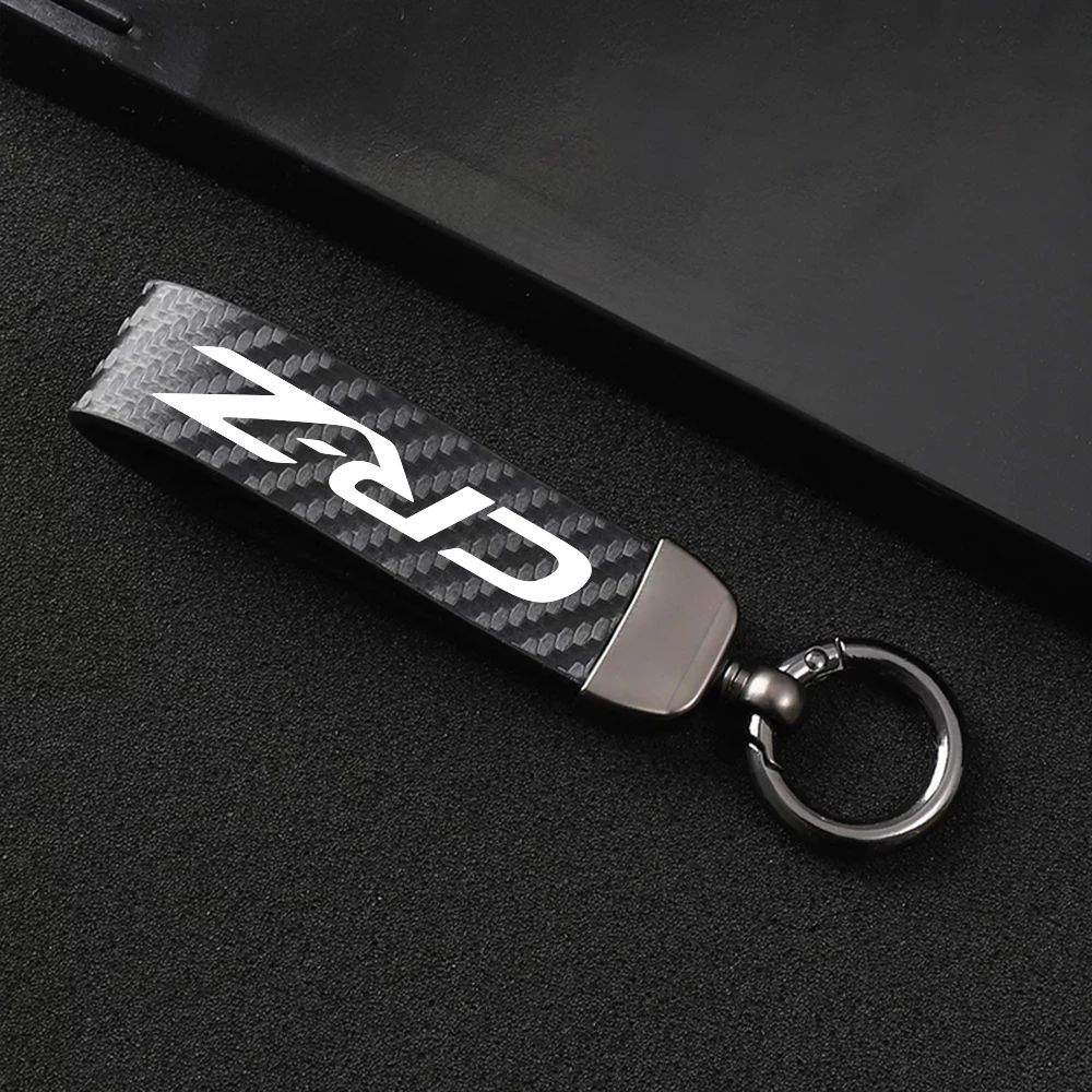 Car Key Rings Automotive Interior Products For Honda CR-Z Carbon Fiber Style Leather Holder Spare Parts Auto Accessories