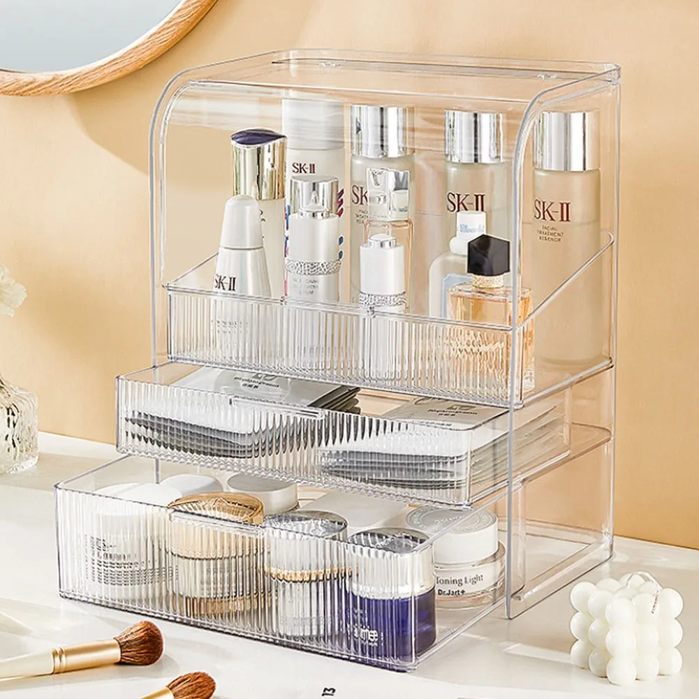 3-Tier Transparent Cosmetics Storage Organizer