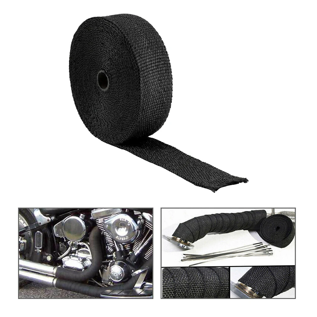 Anti-Thermal Motorcycle Thermal Insulating Tape Easy To Install Better Exhaust Output Fiber