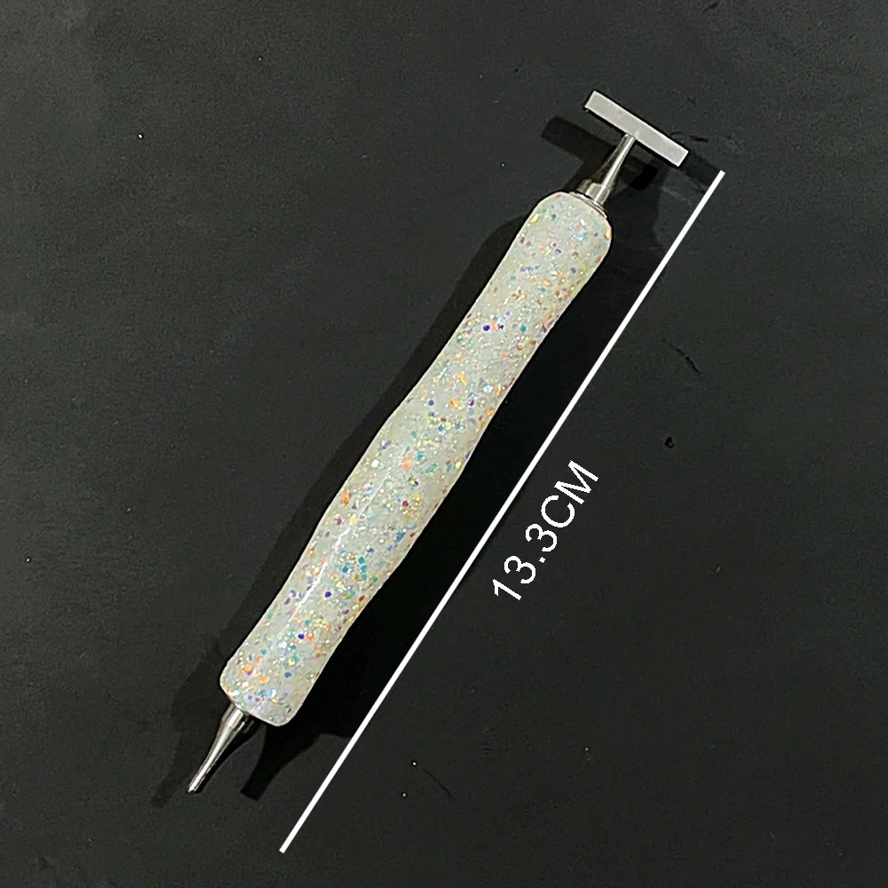 HOMFUN Shiny Diamond Painting Pen，Color Embroidery Threaded Dot Drill Tool，Metal Screw Thread Tips Accessories view 6