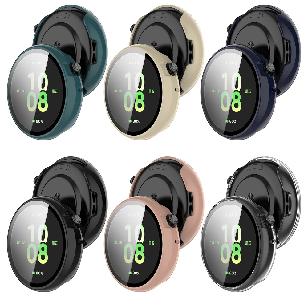 BEHUA Tempered Glass Film Case For Honor Watch Fit SmartWatch Around Screen Protector Hard PC Bumper For Huawei Honor Fit Cover