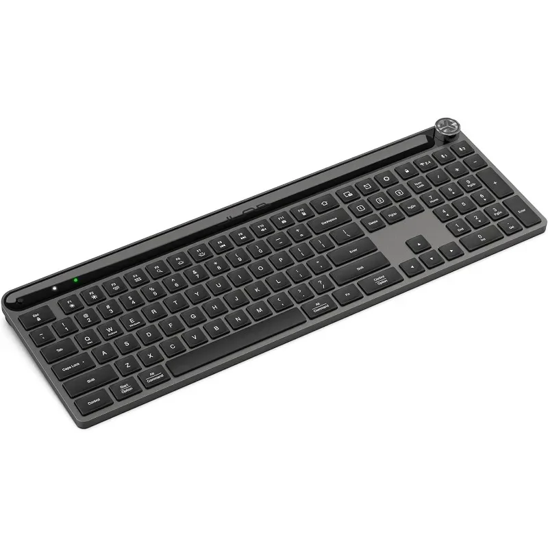 Epic Wireless Keyboard Multi-Device Toggle, Soft Touch Keys, Smart Media Knob, Custom User Profiles, Rechargeable (1 Pack)