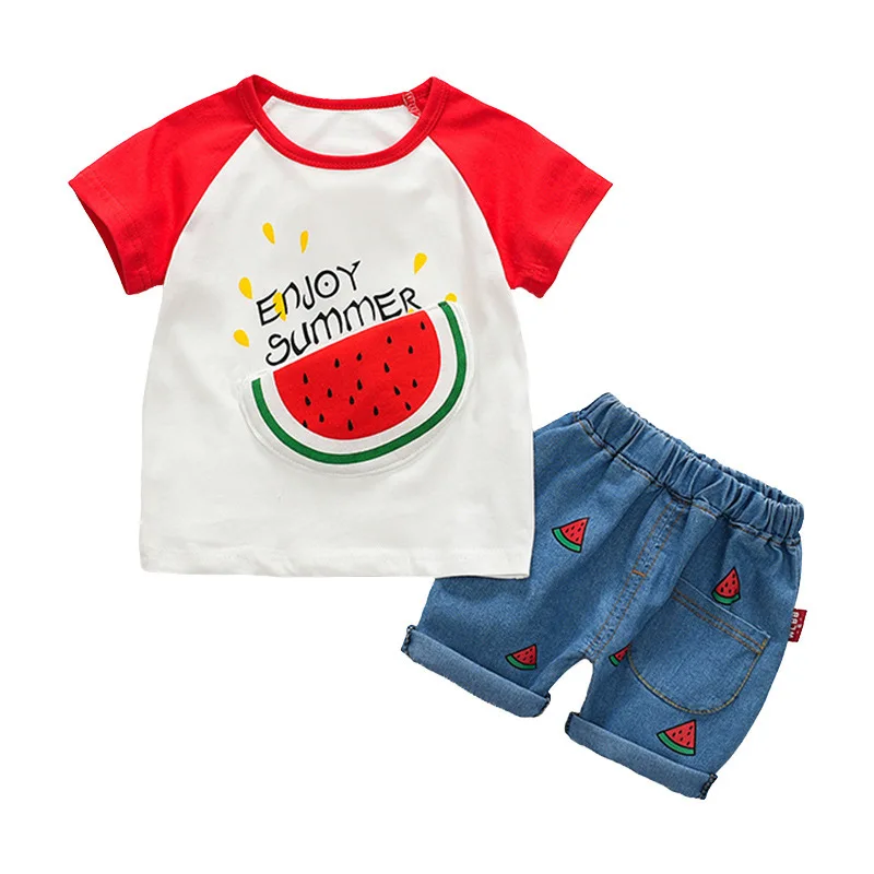 New Summer Baby Clothes Suit Children Boys Girls Fashion T-Shirt Shorts 2Pcs/Sets Kids Outfits Toddler Costume Infant Tracksuits