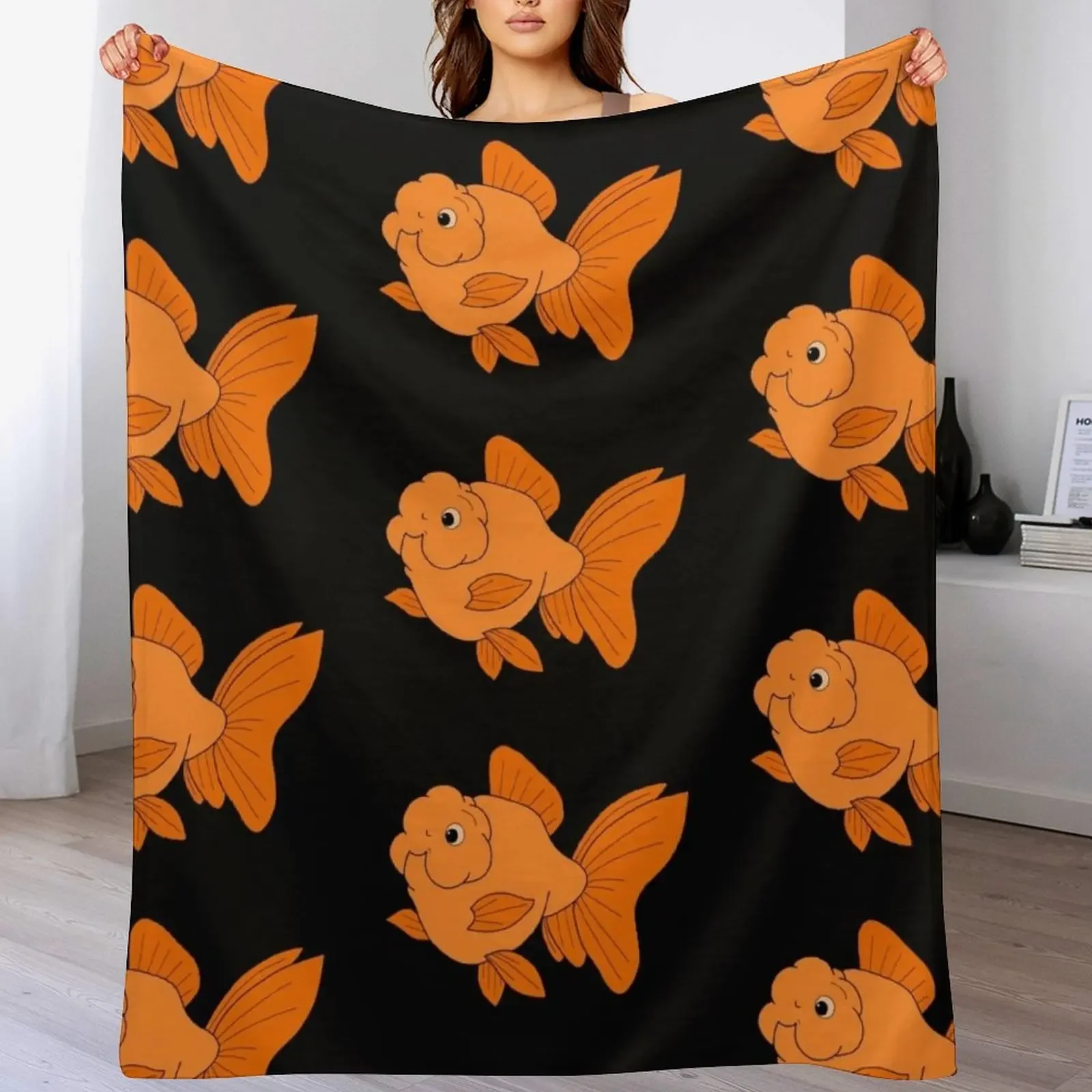 

Cute fancy goldfish Throw Blanket Soft Comfort Blanket for Reading Watching TV