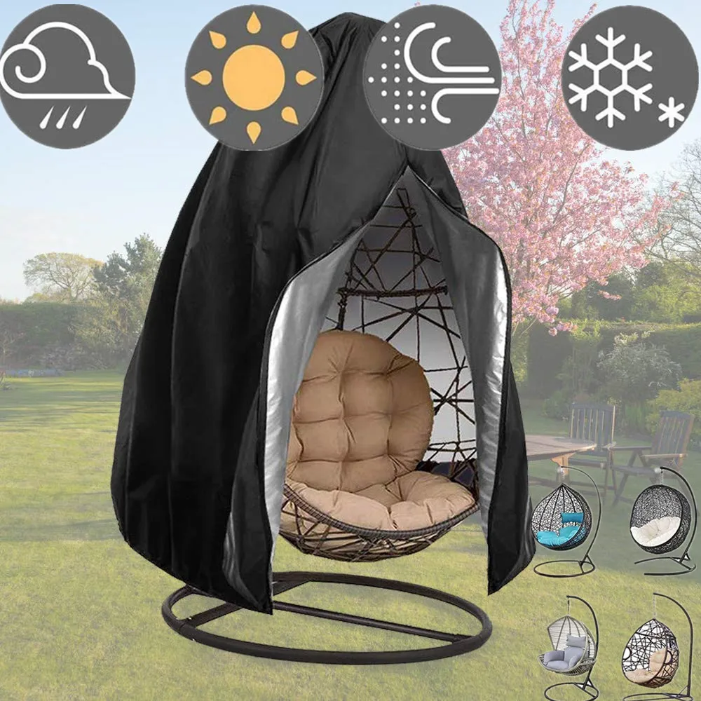 Hanging Chair Cover with Zipper Waterproof Anti UV Weather Resisatant Outdoor Garden Swing Egg Chair Seat Furniture Protector