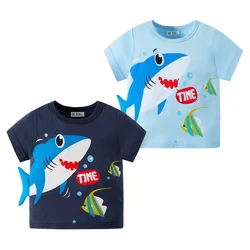 3D Shark Boys Summer T-shirts Cotton Toddler Baby Tee Essential Kids Clothes