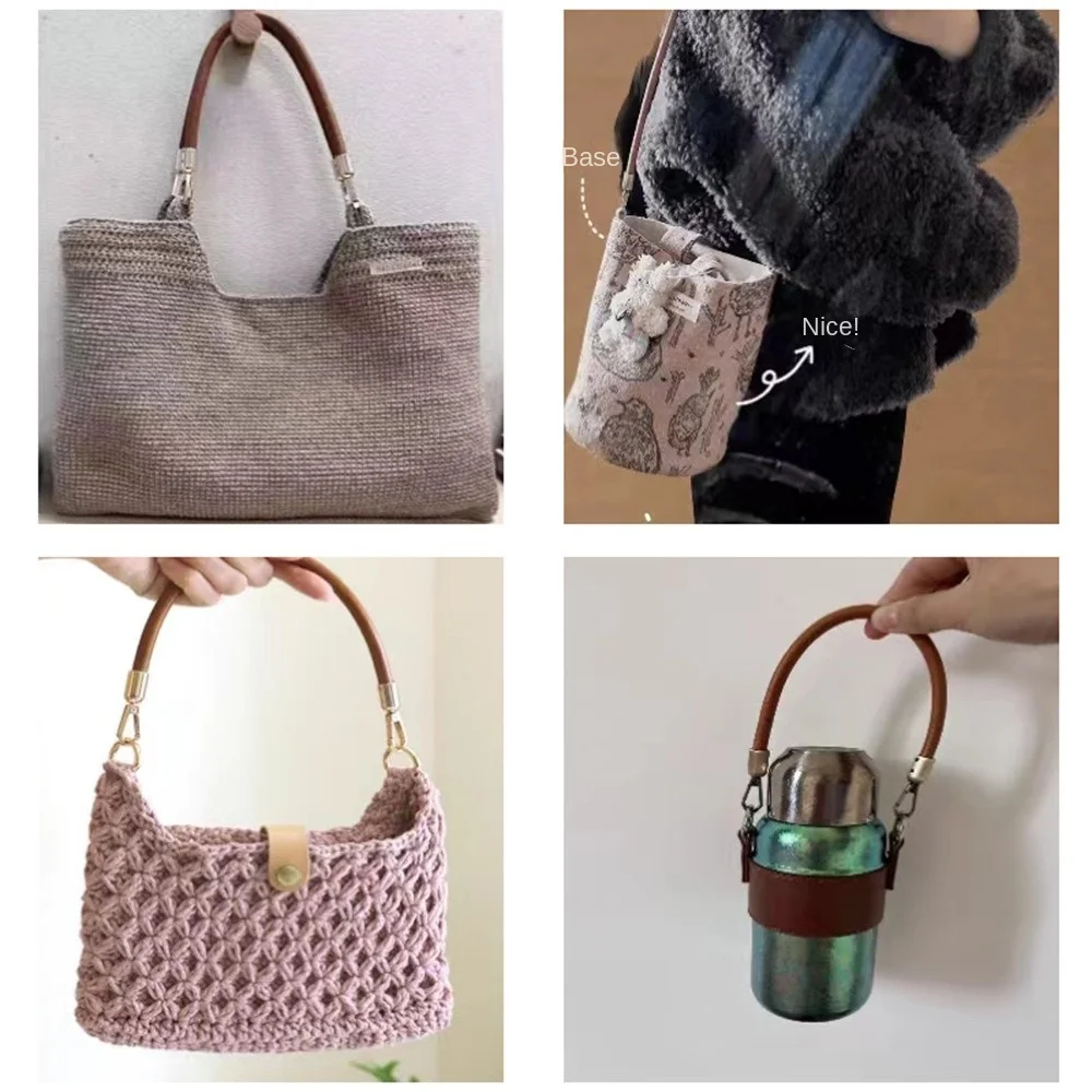 Portable PU Leather Handbag Belt Detachable Replacement Bag Short Handles Gold Chain Buckle Underarm Bag Belt for Woman