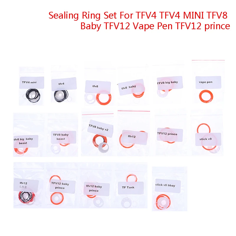 1 Set di ricambio O-Ring guarnizione in gomma Kit di guarnizioni per Smok TFV4 TFV8 TFV12 Prince Tank atomizzatore Kit di guarnizioni in Silicone