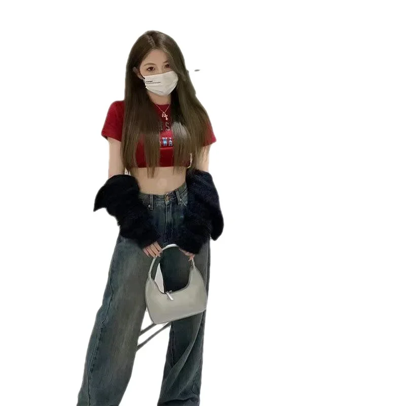 

Jeans for Women Wide Leg Cargo Baggy Pants Female 2022 Autumn High Waist Woman Y2k Streetwear Loose Denim Trousers Pantalones