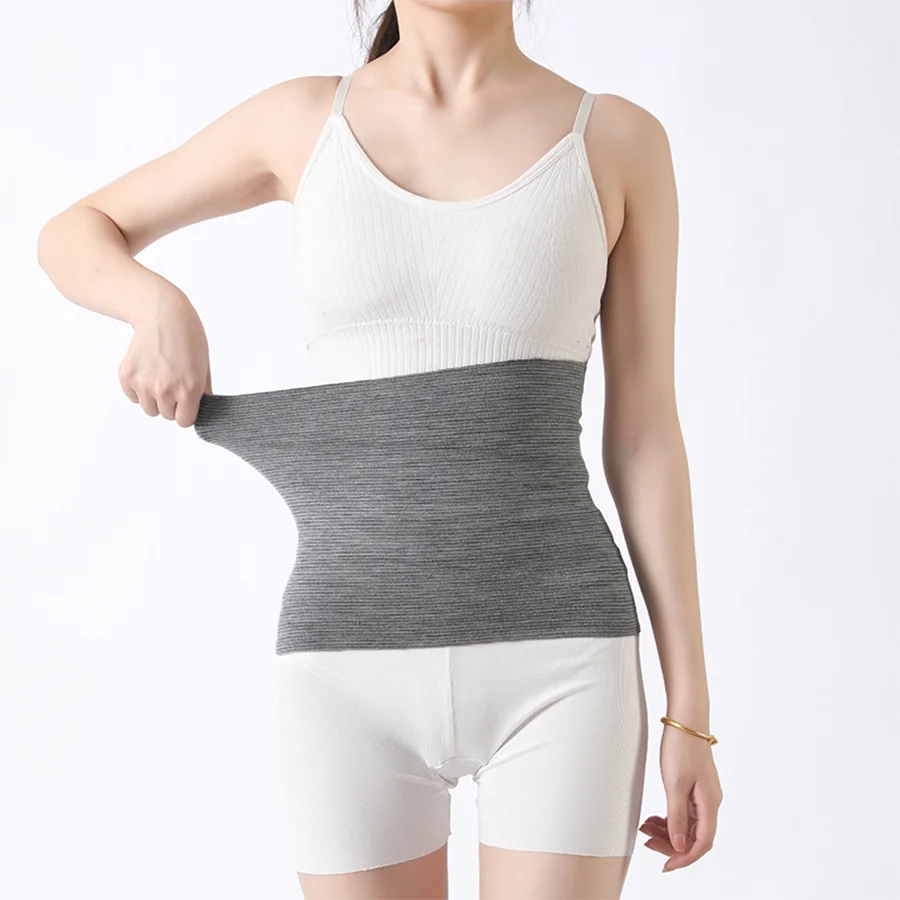 Women'S Solid Color Spring/Summer Thin Velvet Knitted Warm And Cold Resistant Stomach And Abdominal Belt