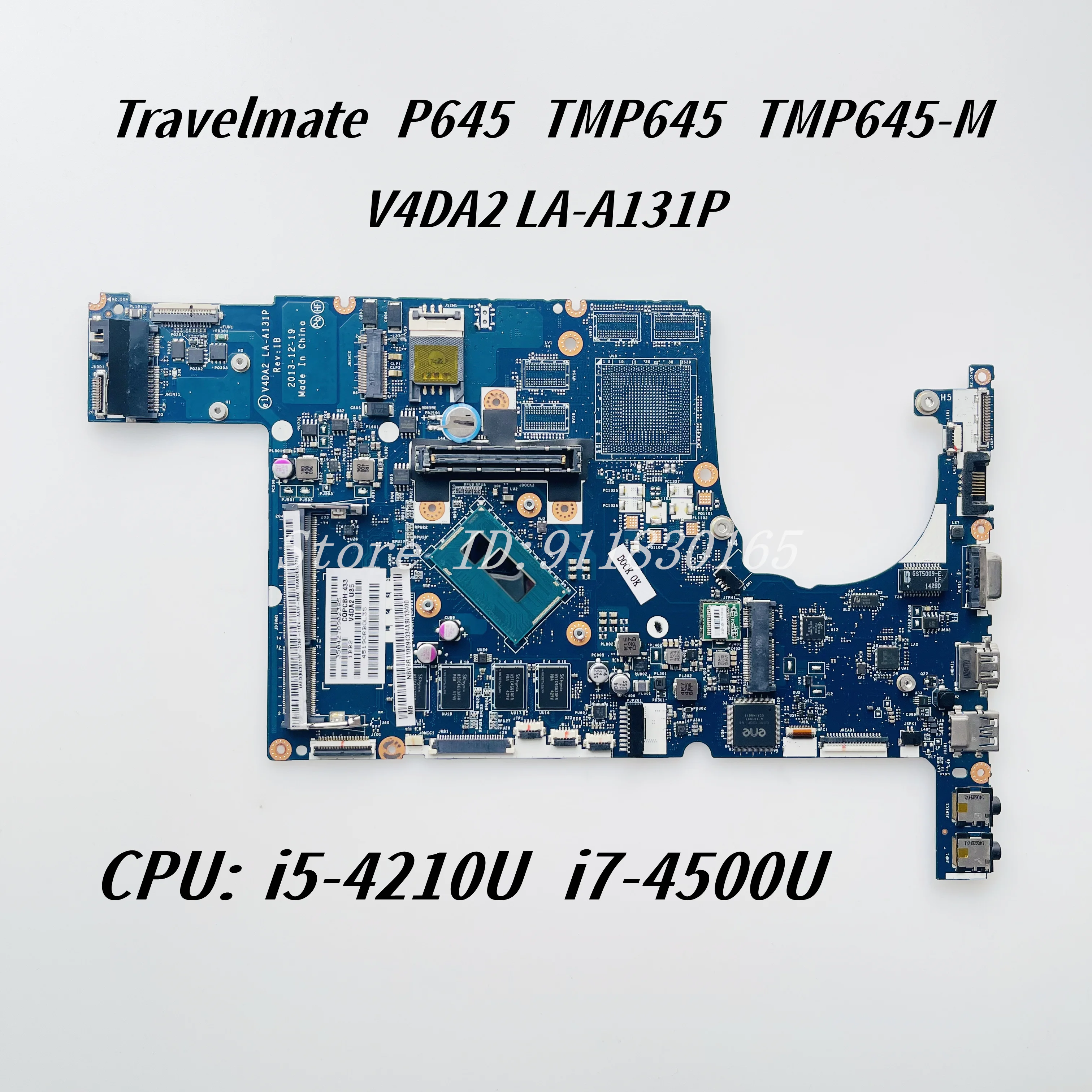 V4DA2 LA-A131P For Acer Travelmate P645 TMP645 TMP645-M Laptop Motherboard With i5-4210U i7-4500U CPU 4G-RAM 100% Fully Tested