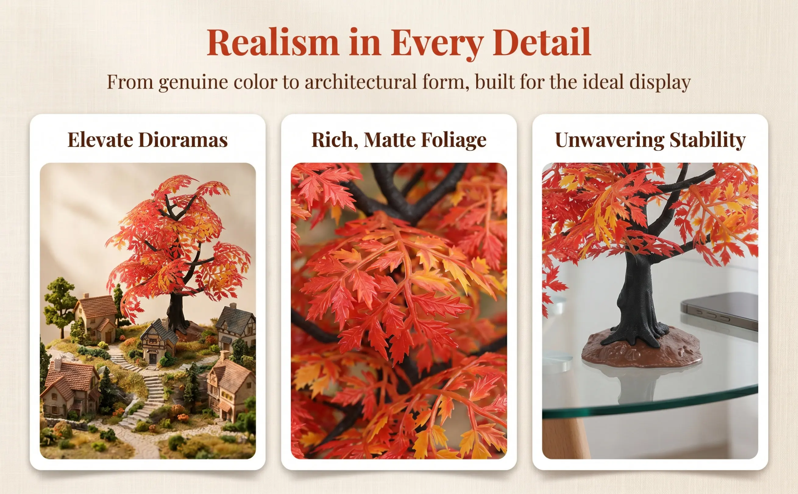 Maple Leaf Decoration Sturdy Tree Shape Ornament Home Fake Tree Decor Micro Landscape Adornment Creative Design Sand Table