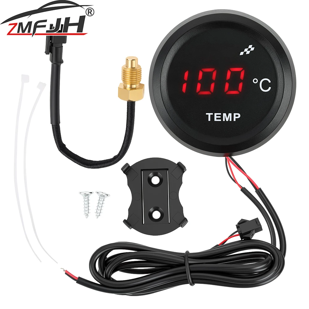 Universal Motorcycle Thermometer Instruments Water Temperature Gauge Motorbike Digital LCD Display Water Temp Monitor Meter