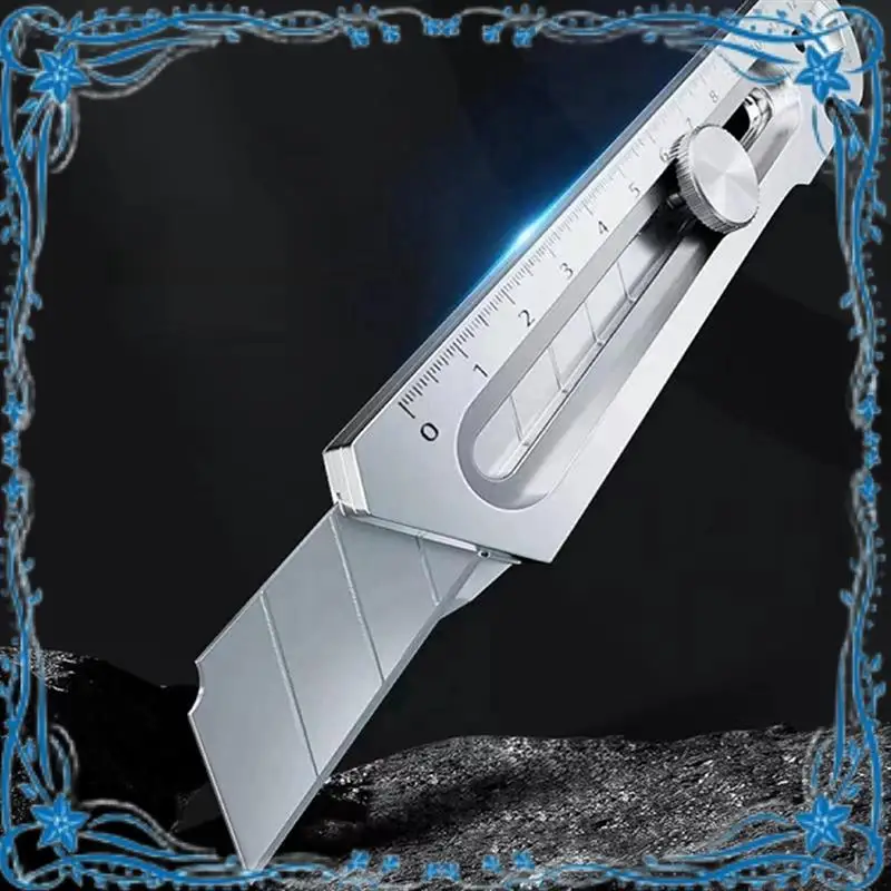 6 In 1 Multifunction Stainless Steel Utility Knife Tail Break Design/Ruler/Bottle Opener Retractable Box Cutter