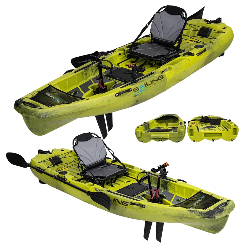 290 مللي متر Pro Angler 10FT LLDPE 1 شخص واحد اثنين قابلة للطي دواسة الصيد البلاستيك وحدات المحيط كاياك مع محرك الزعانف #2