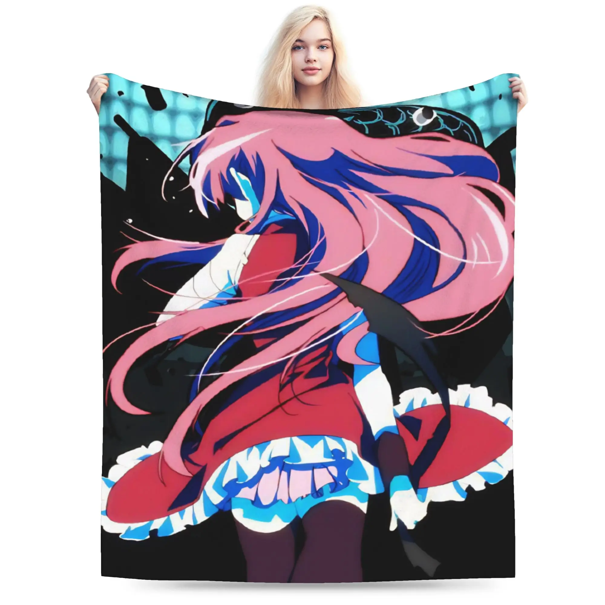 Kyoko Puella Magi Madoka Magica Anime Blankets Flannel Printed  Breathable Soft Throw Blanket for Bed Bedroom Plush Thin Quilt