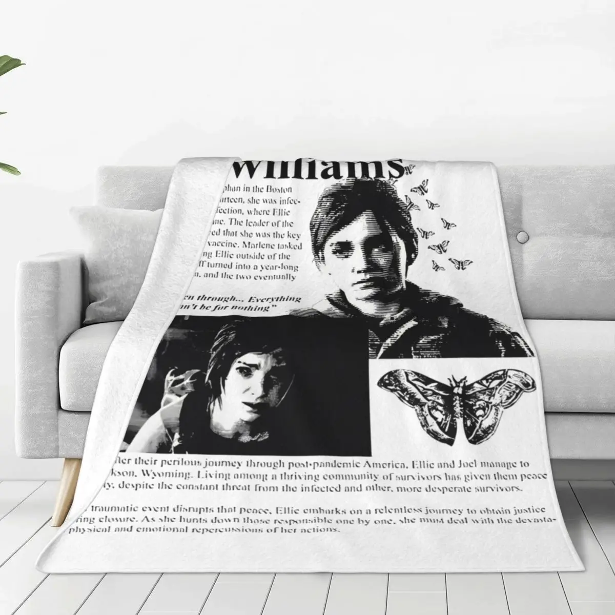 Ellie Williams Flannel Blankets The Last of Us Awesome Throw Blanket for Home Plush Thin Quilt