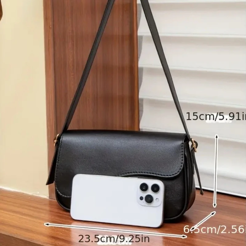 Tas Bahu Genggam Kasual Serbaguna Retro, Tas Selempang Wanita Kulit Modis, Cocok untuk Bepergian dan Pesta
