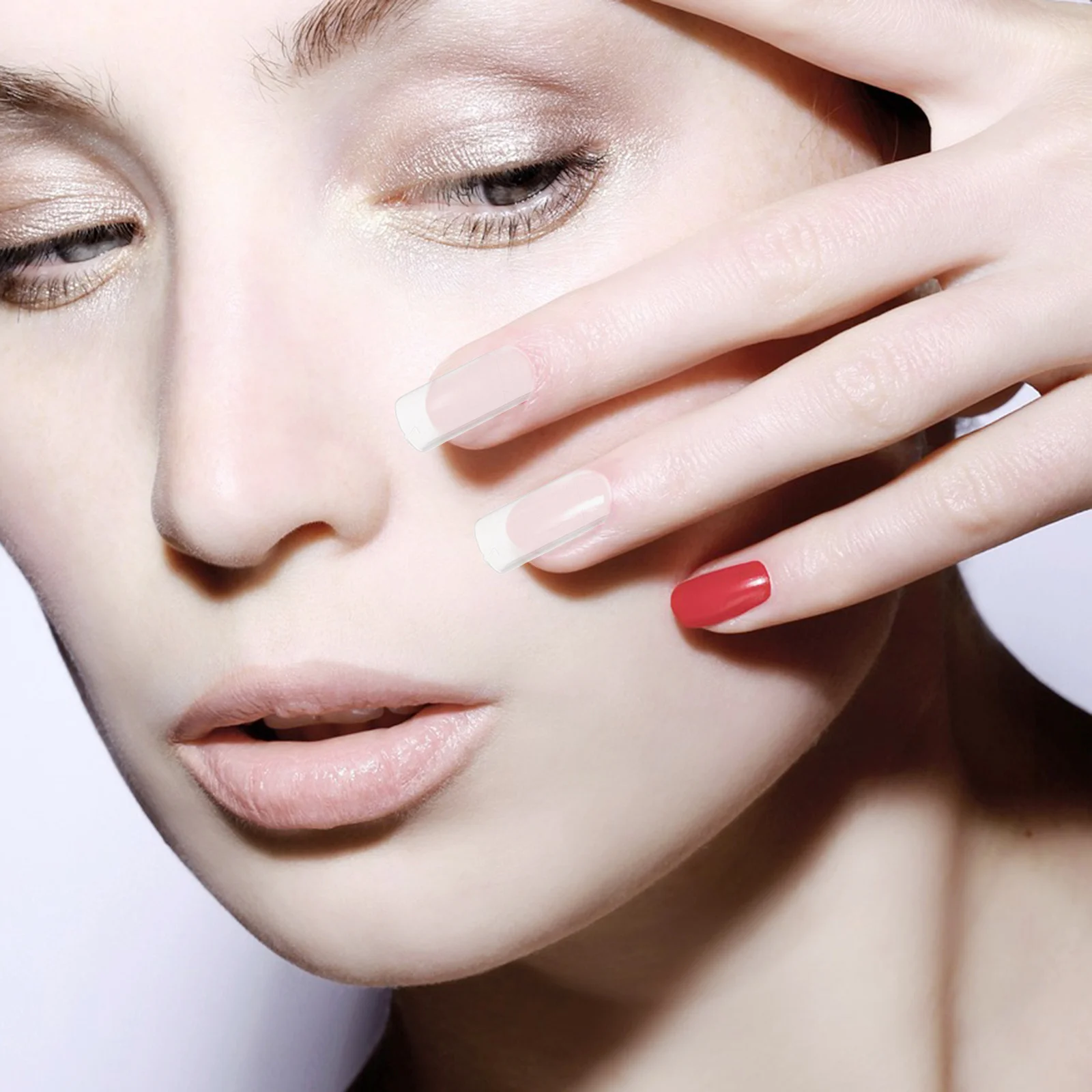 

Extra Long Clear False Nail Tips C Shape Acrylic Press on Nails for French Manicure DIY Home Salon Use Coffin Nails Tips