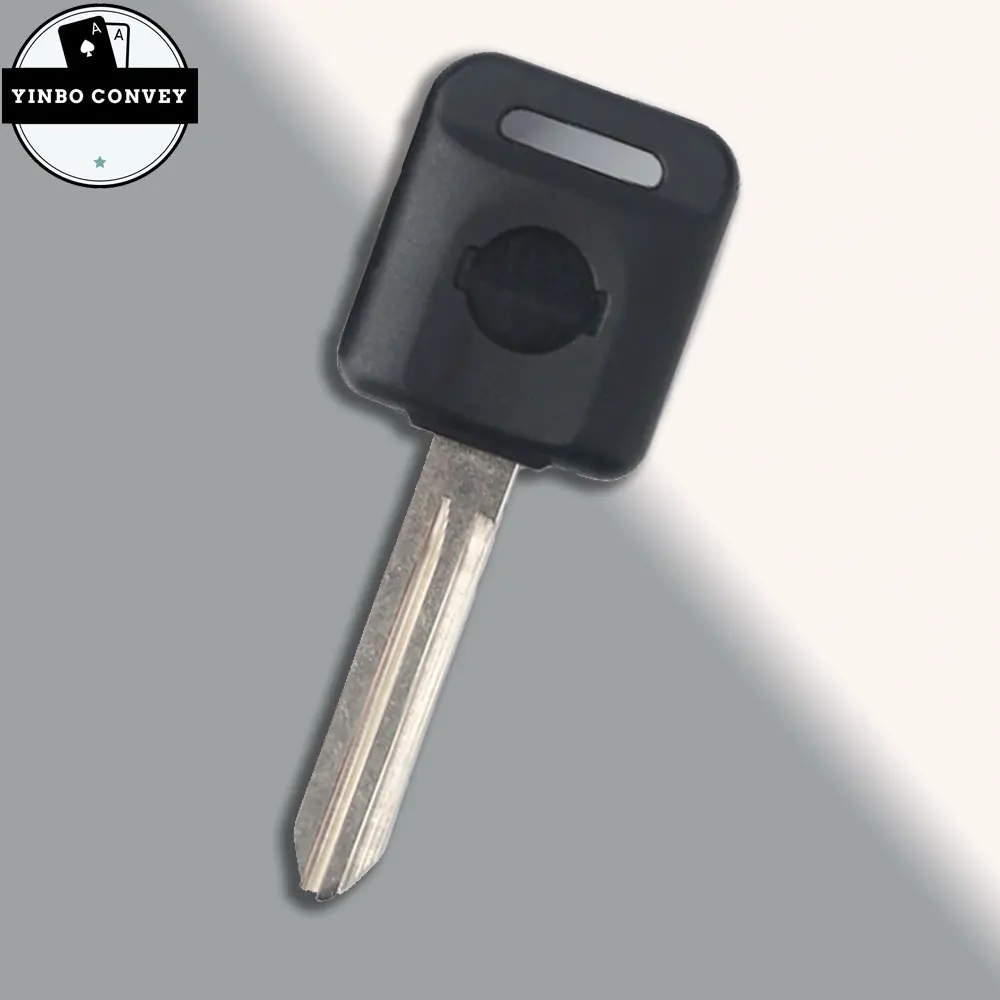 YINBO - Car Key Shell Transponder Key Case con Uncut NSN14 Key Blade ID46 4 d60 Chip per Nissan Tiida Sentra Juke Altima