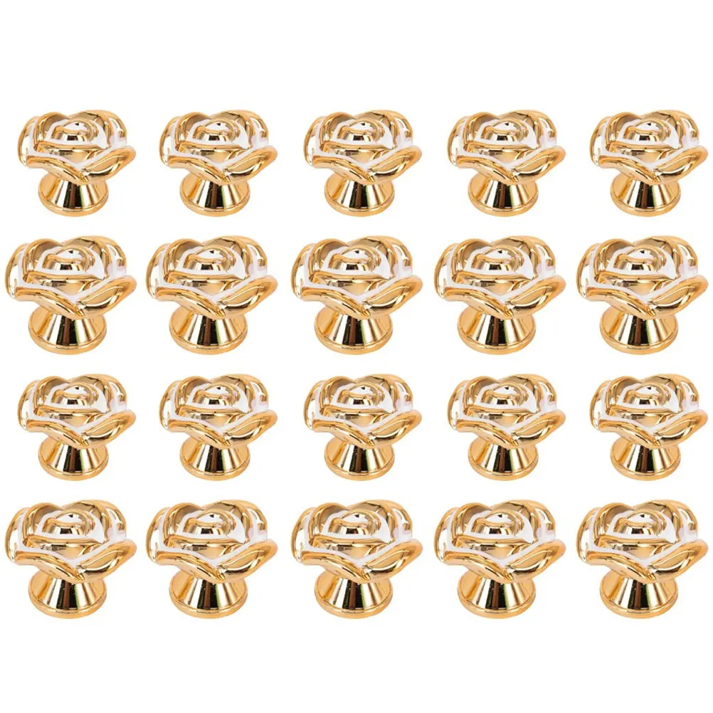 

20 шт. мебельных ручек с дизайном розы для ящиков, шкафов, комодов, гардеробов, дверей – элегантный декор, простая установка