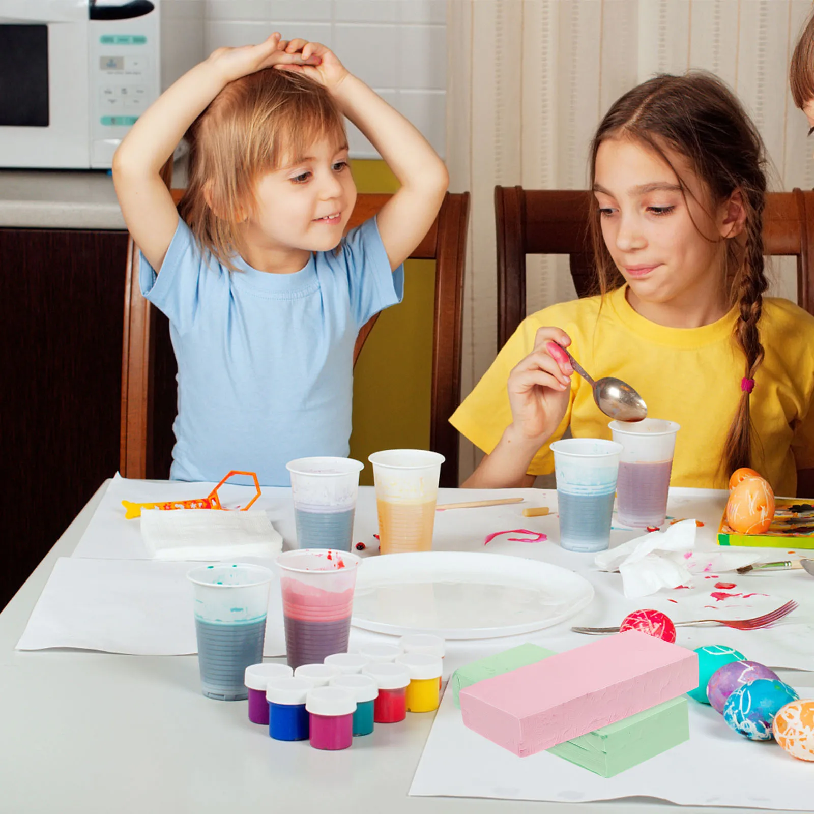 2 قطعة الإسفنج الاصطناعية للرسم فرشاة زيت الفن الحرفية تنظيف ماصة توفير المساحة توسيع مع المياه صحية صديقة للبيئة